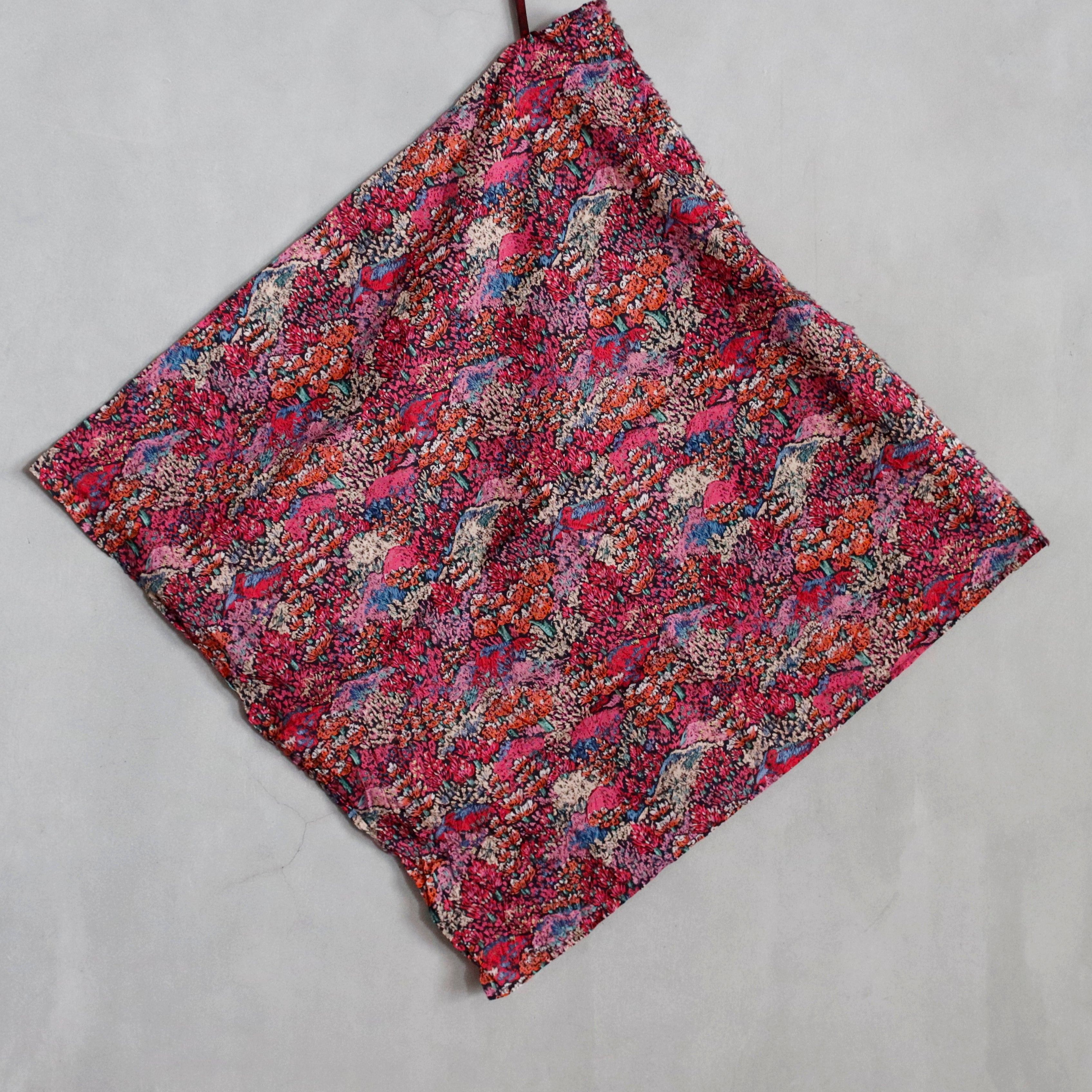 ダニエラグレジス スカーフ daniela gregis | handkerchief medio lavato - pink flower – VISIONS