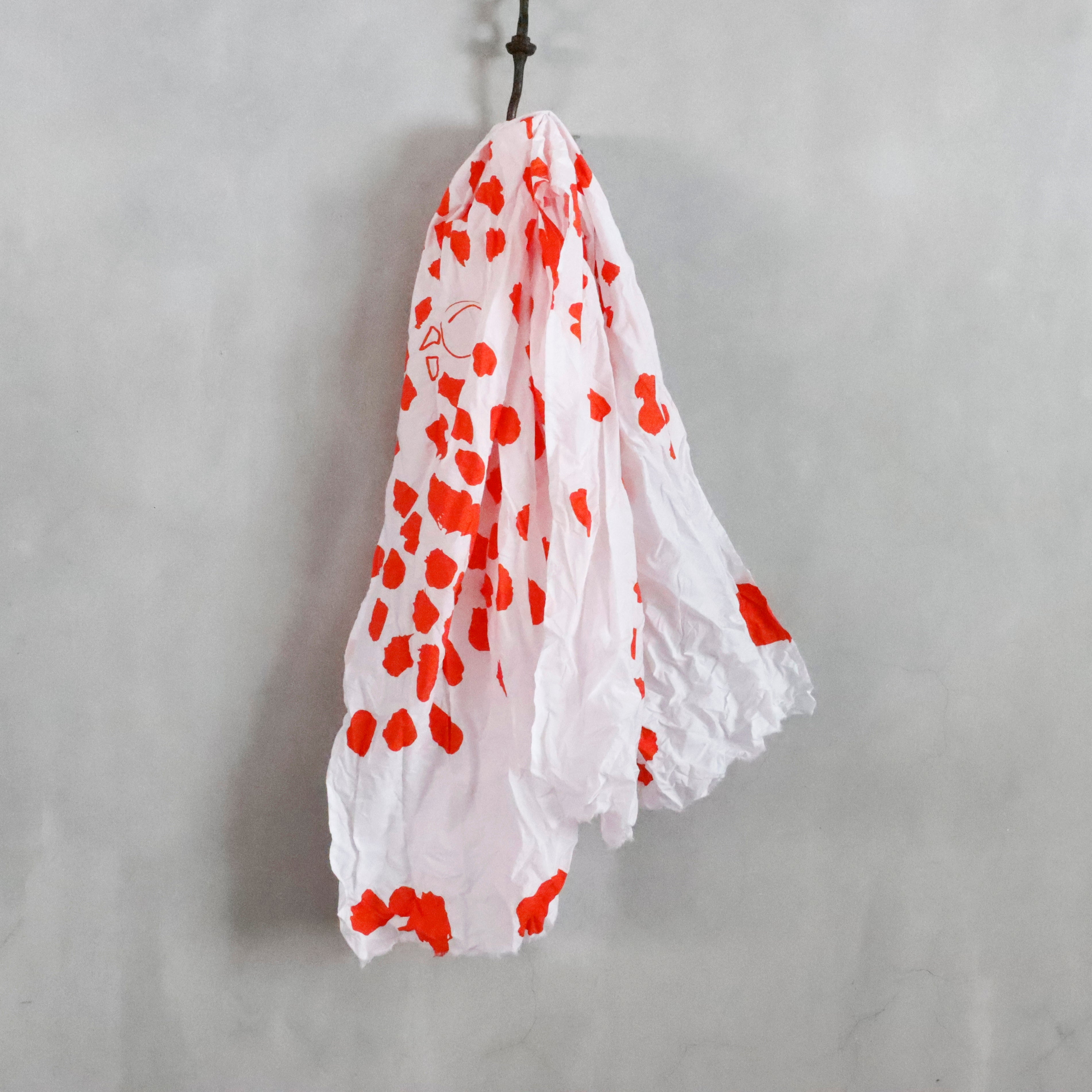 shawl 1/2 lavato ― orange coral drawing – VISIONS shawl 1/2 lavato ― orange coral drawing – VISIONS