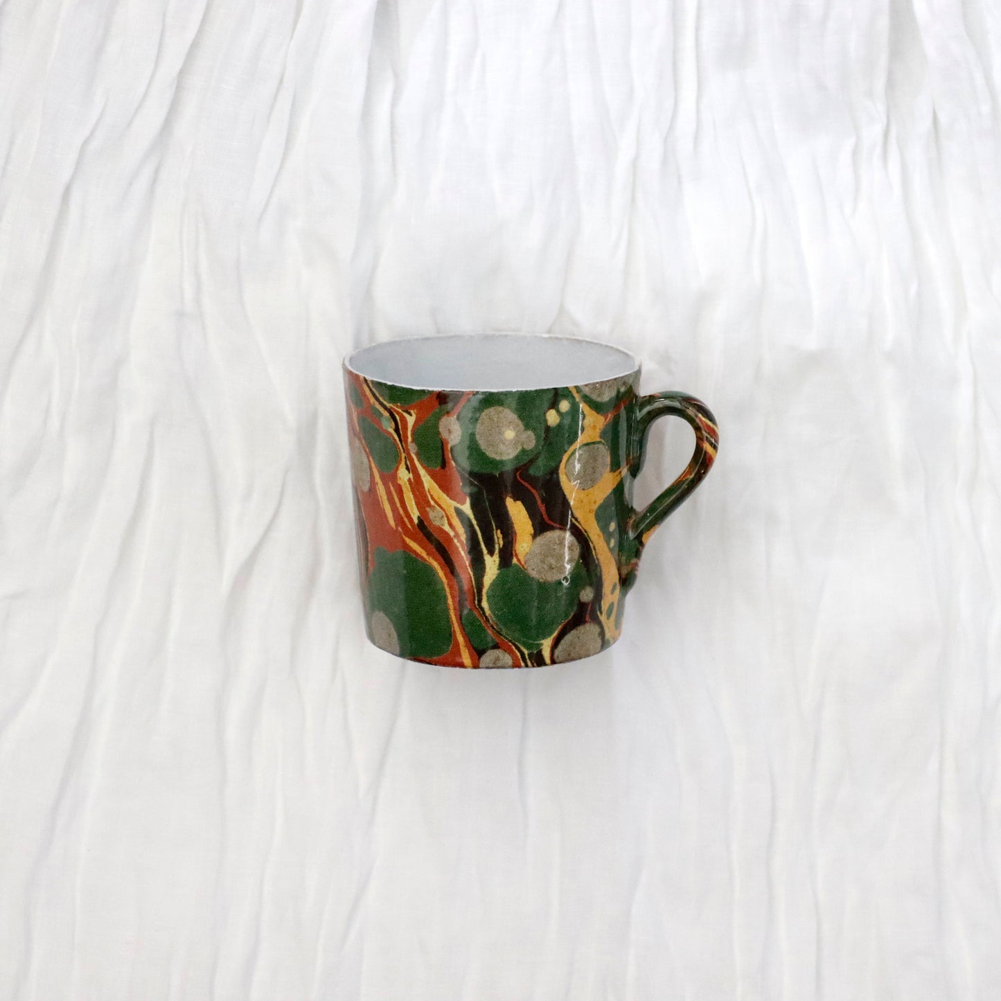 “John Derian” Green Red Yellow Marble Cup