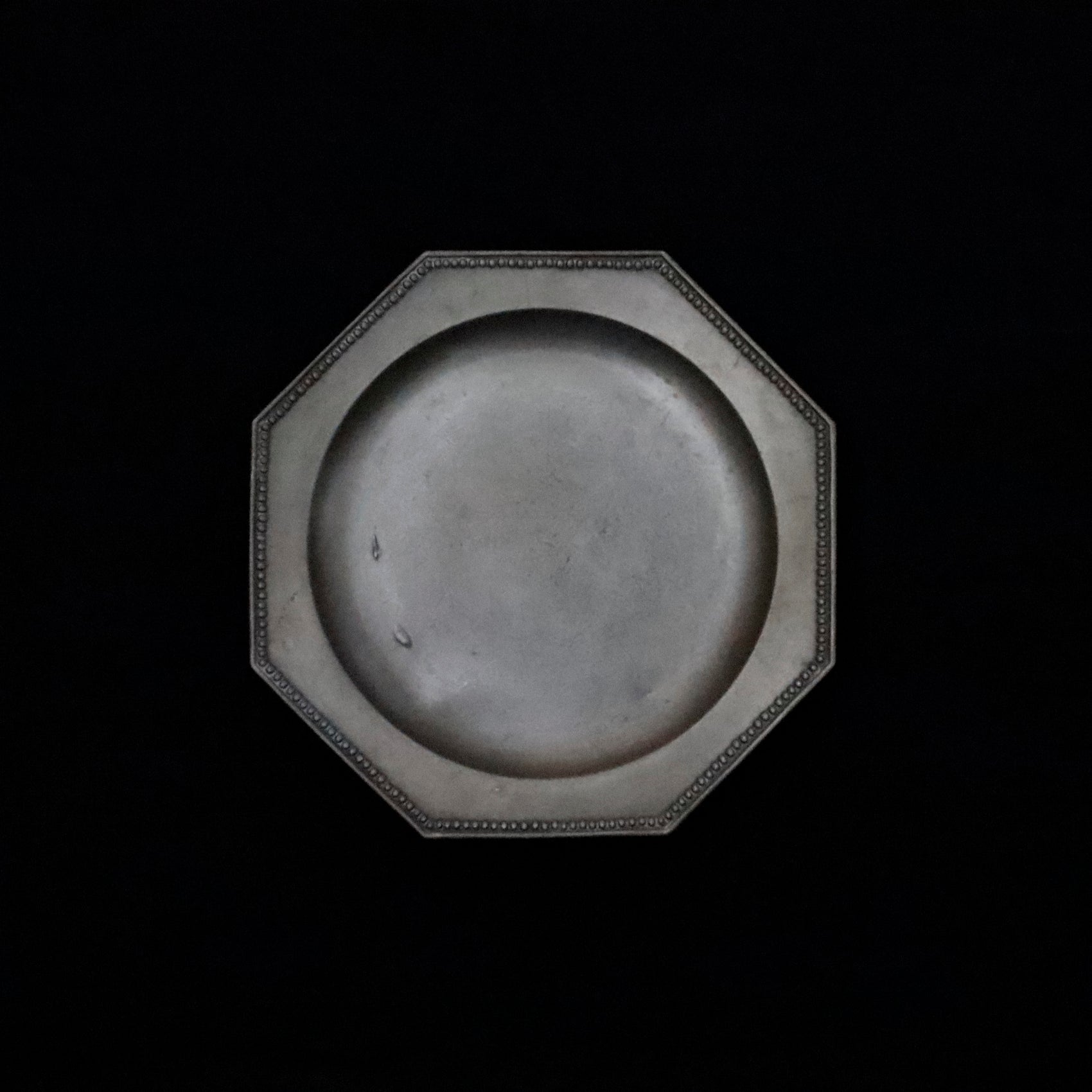 OCTAGONAL PEWTER PLATE