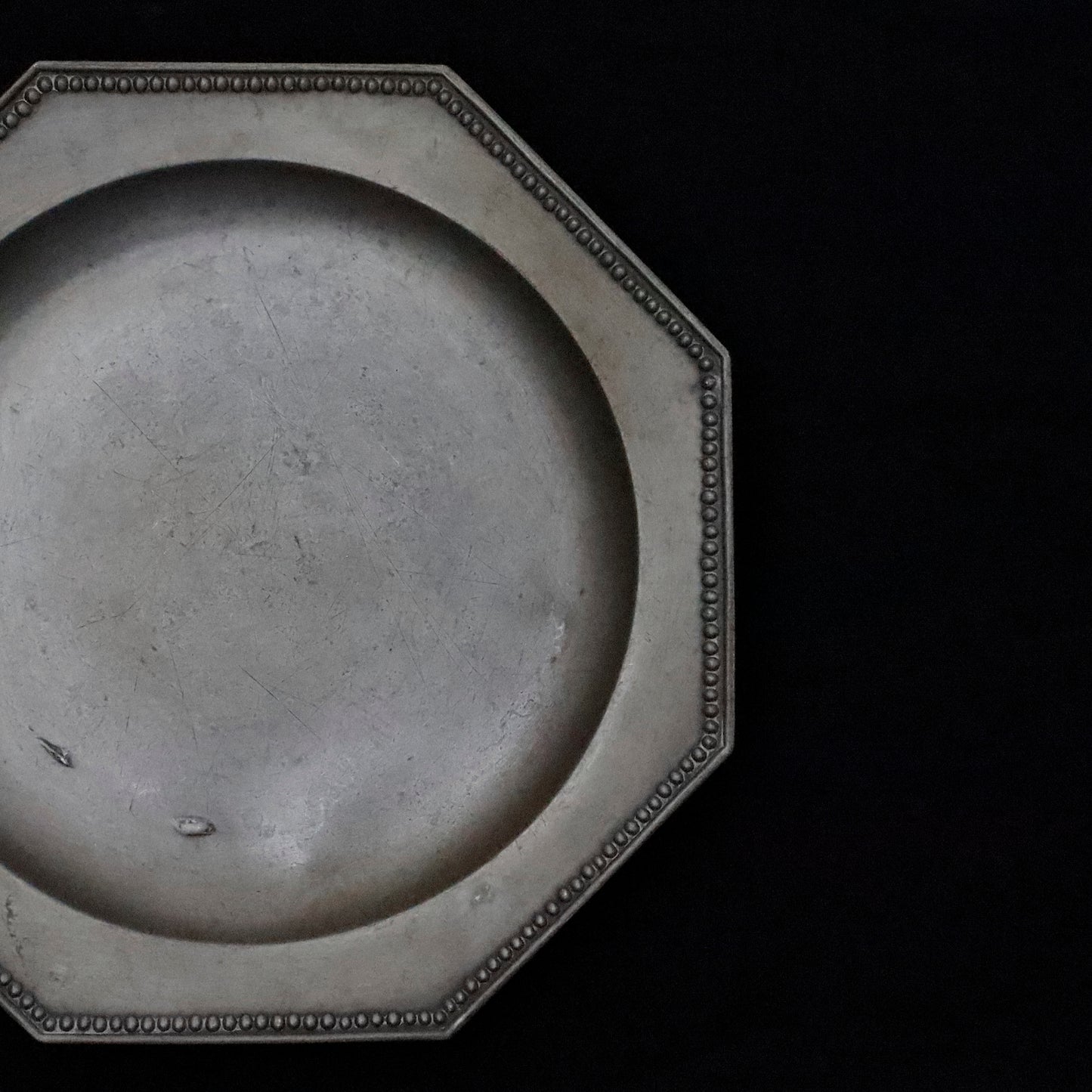 OCTAGONAL PEWTER PLATE