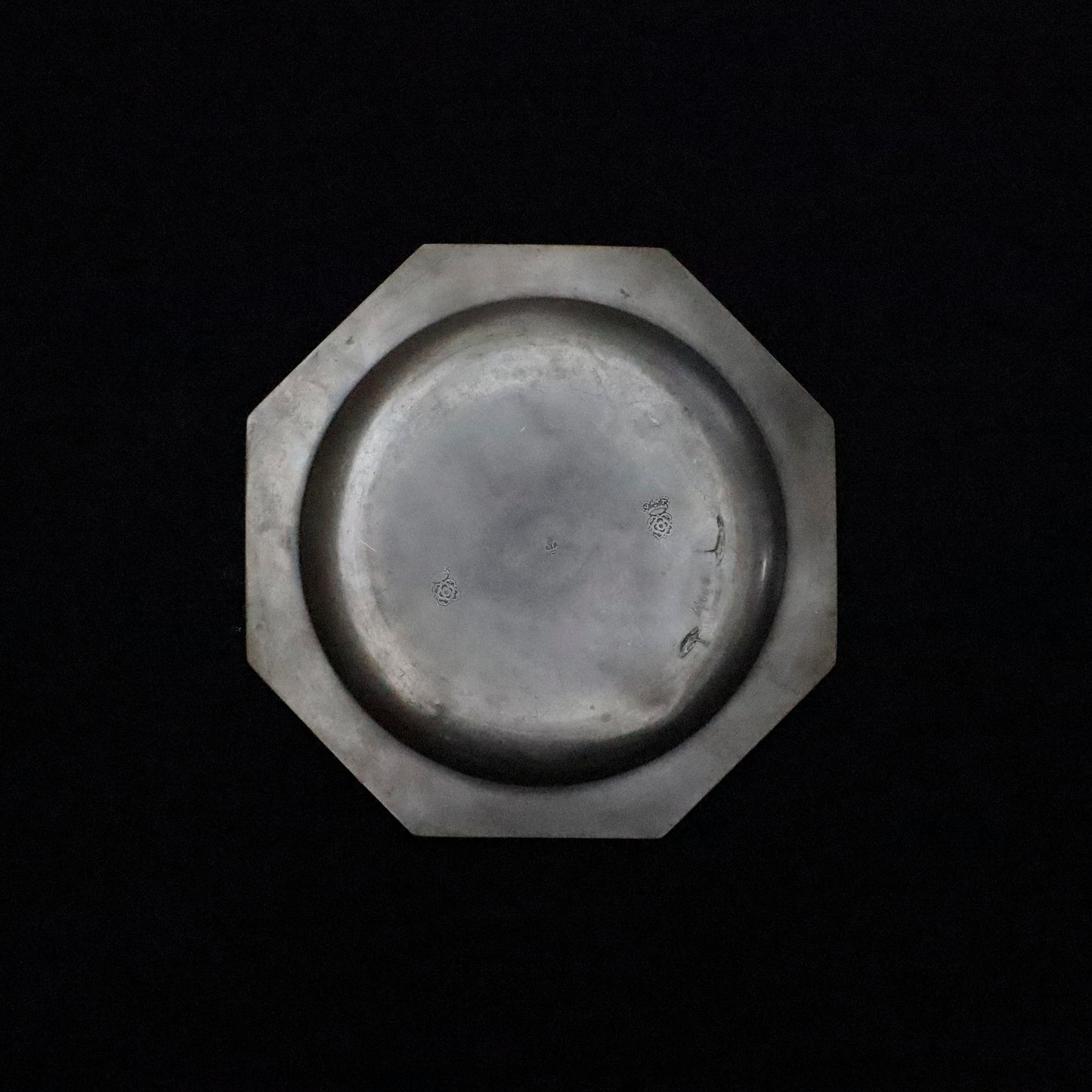 OCTAGONAL PEWTER PLATE