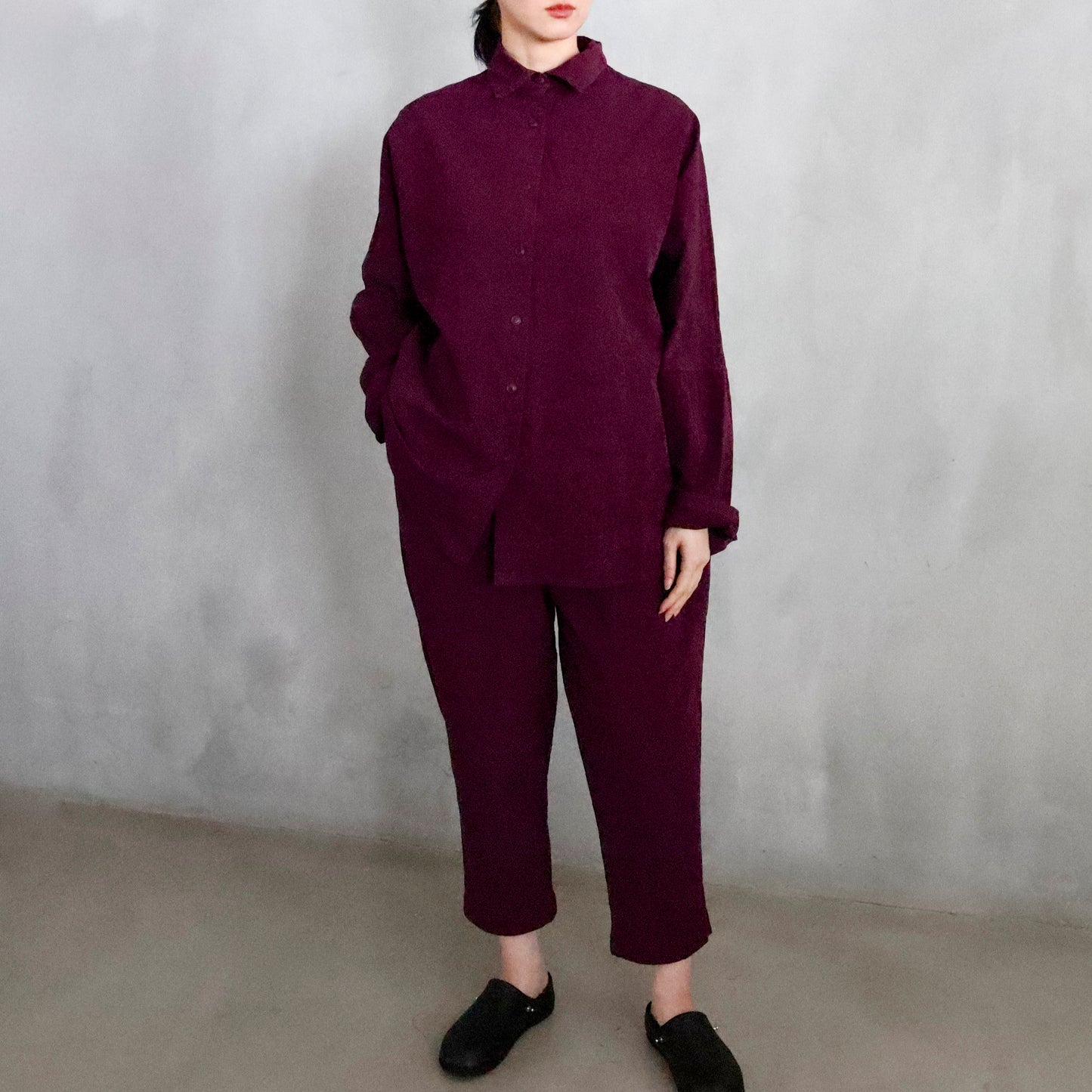 CASEY/CASEY | WAGA SHIRT ー BLACKBERRY