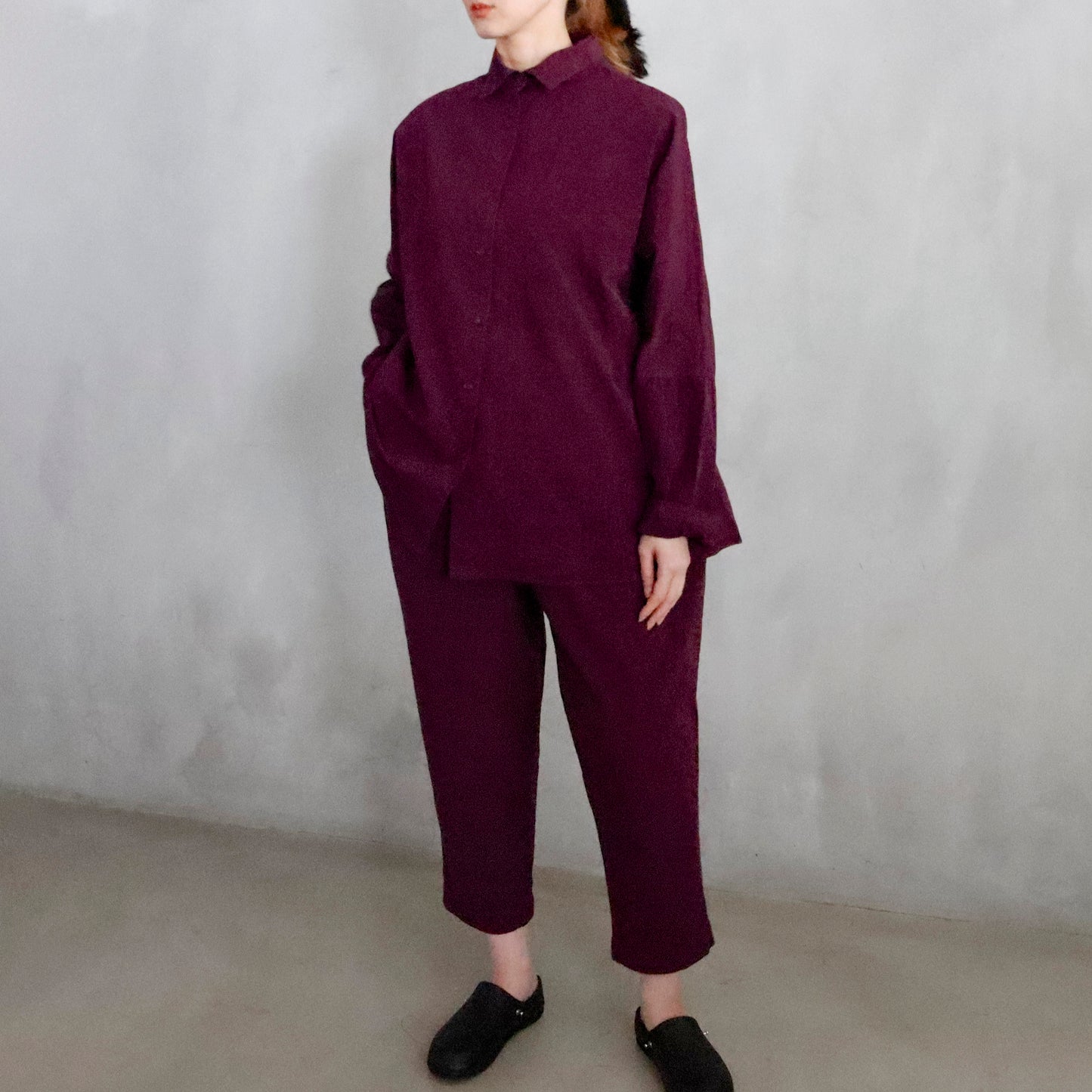 CASEY/CASEY | WAGA SHIRT ー BLACKBERRY