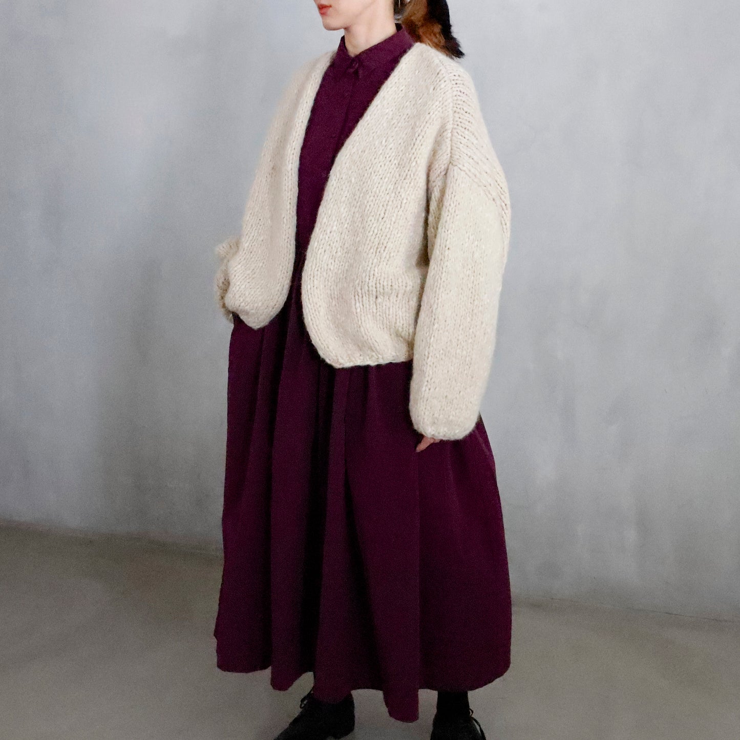 CASEY/CASEY | SHORT CARDIGAN ー ECRU