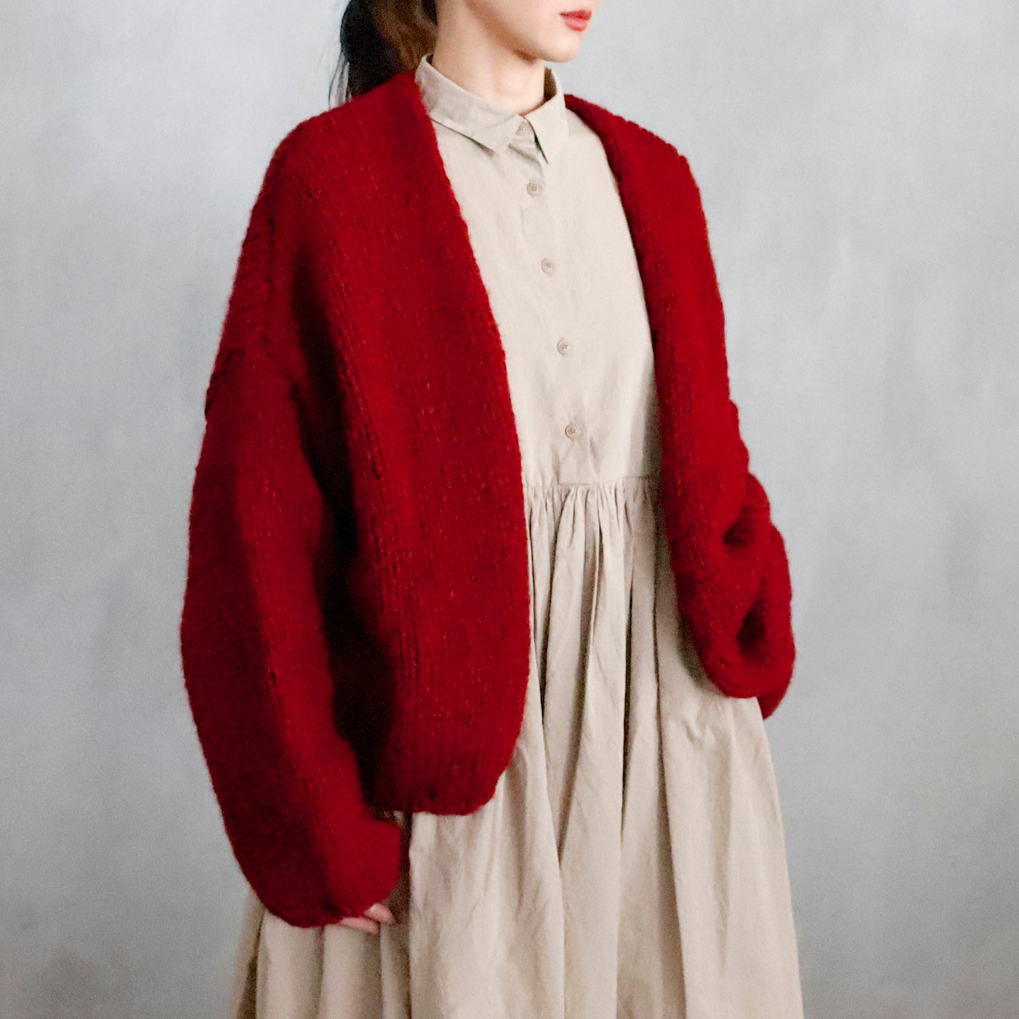 CASEY/CASEY | SHORT CARDIGAN ー RED