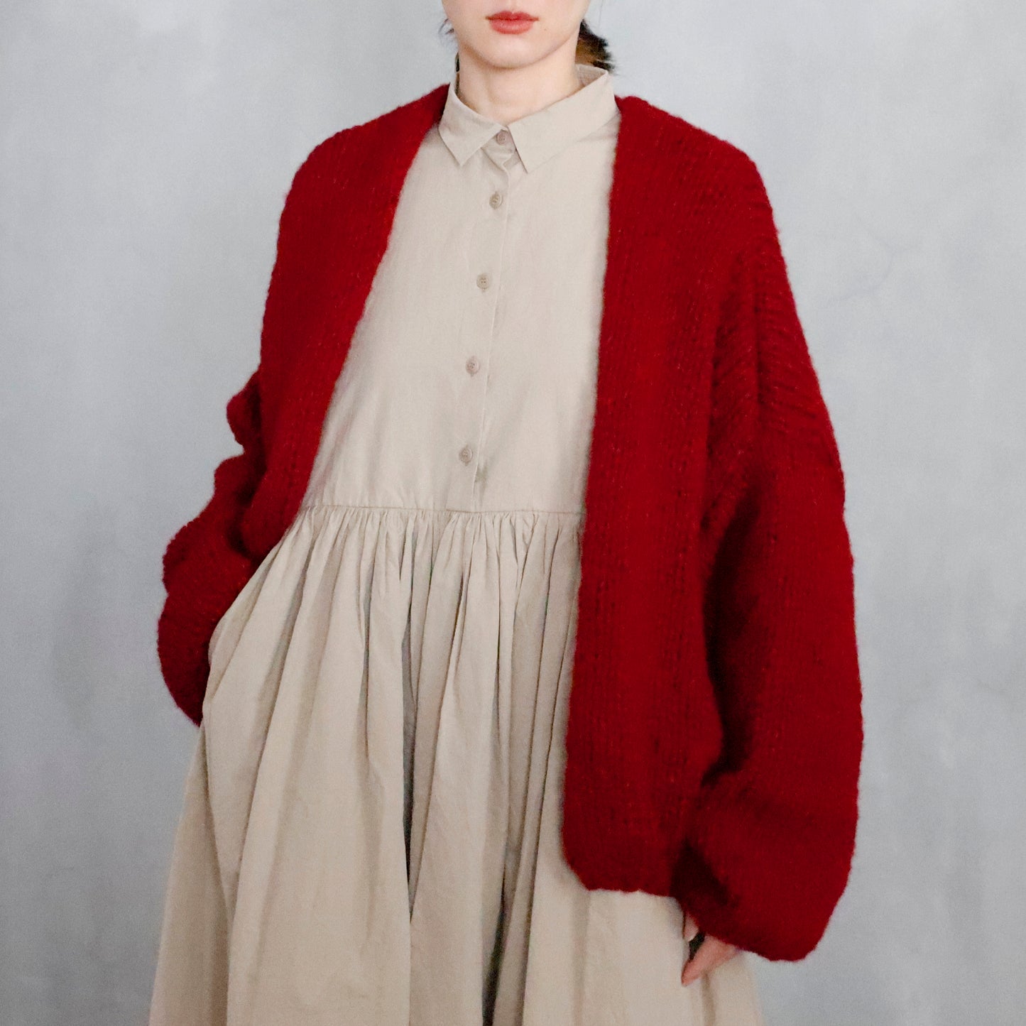 CASEY/CASEY | SHORT CARDIGAN ー RED