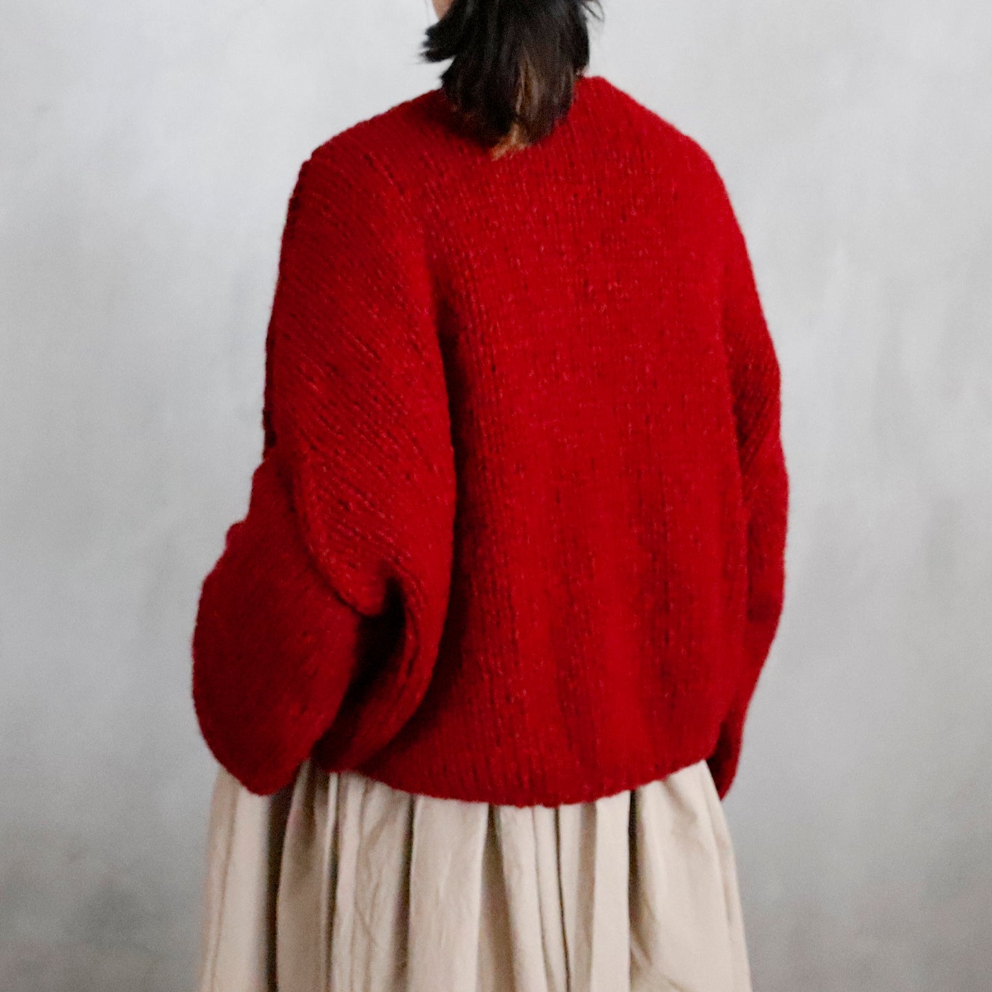 CASEY/CASEY | SHORT CARDIGAN ー RED