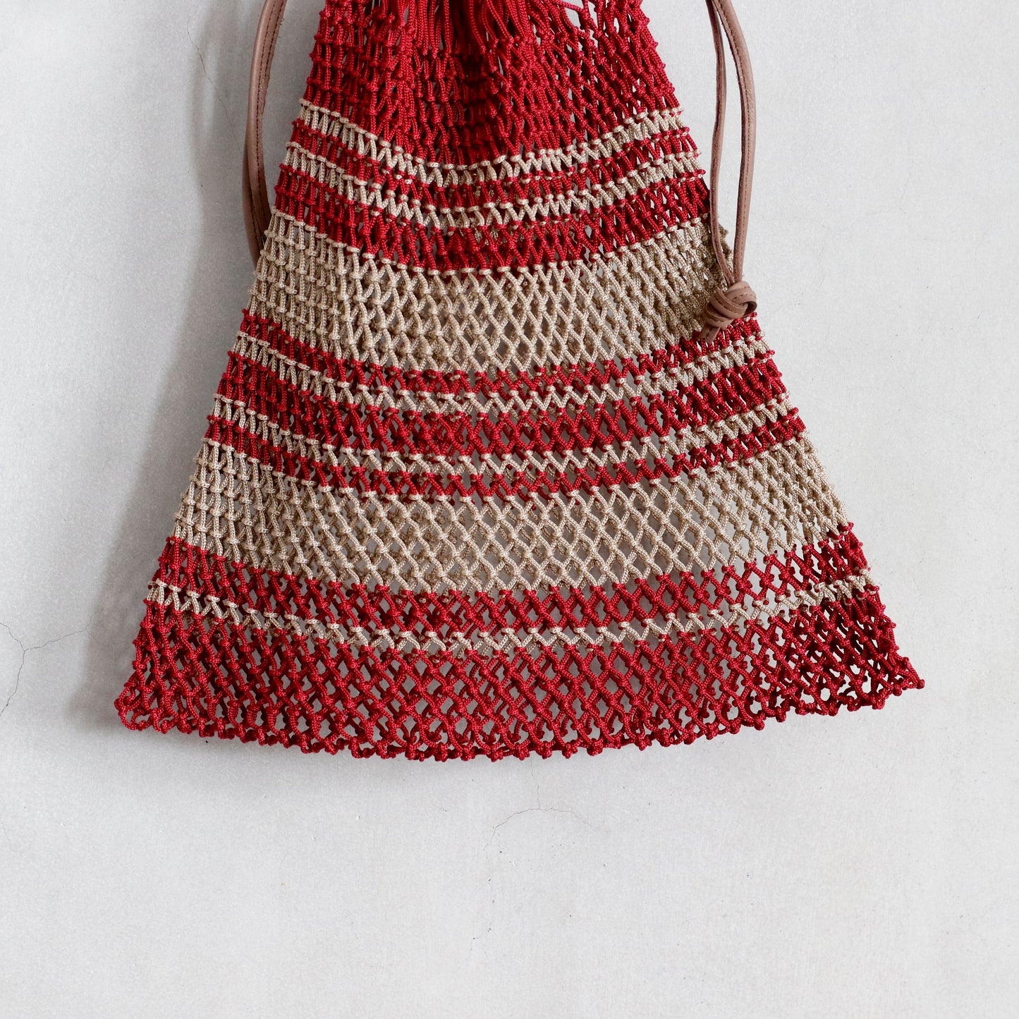 CP NET BAG - BURGUNDY / BEIGE