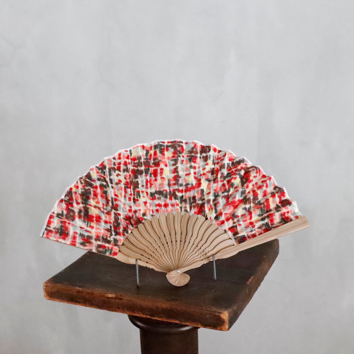 CP SENSU / FOLDING FAN - RED CHECK