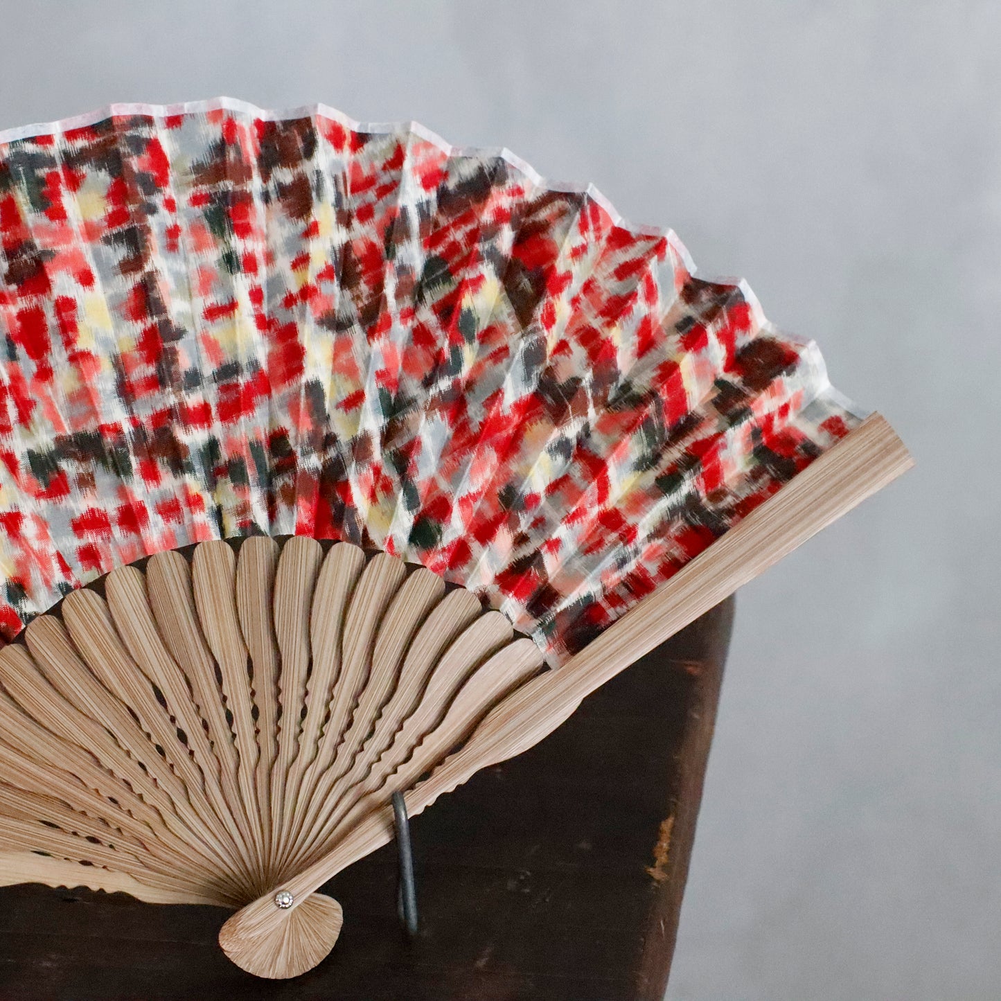 CP SENSU / FOLDING FAN - RED CHECK