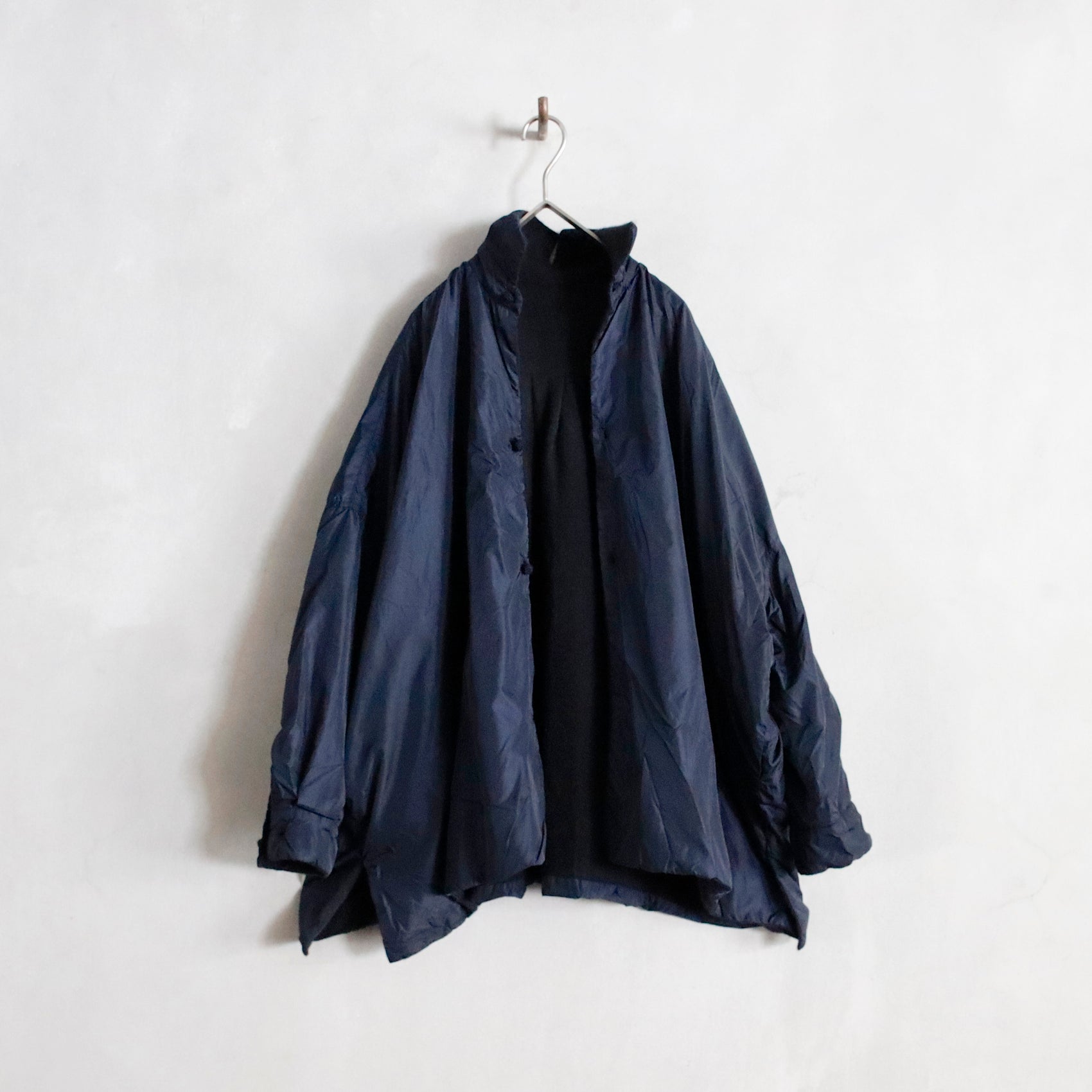 reversible shirt jacket larghissima corta double lavata - blue / dark gray