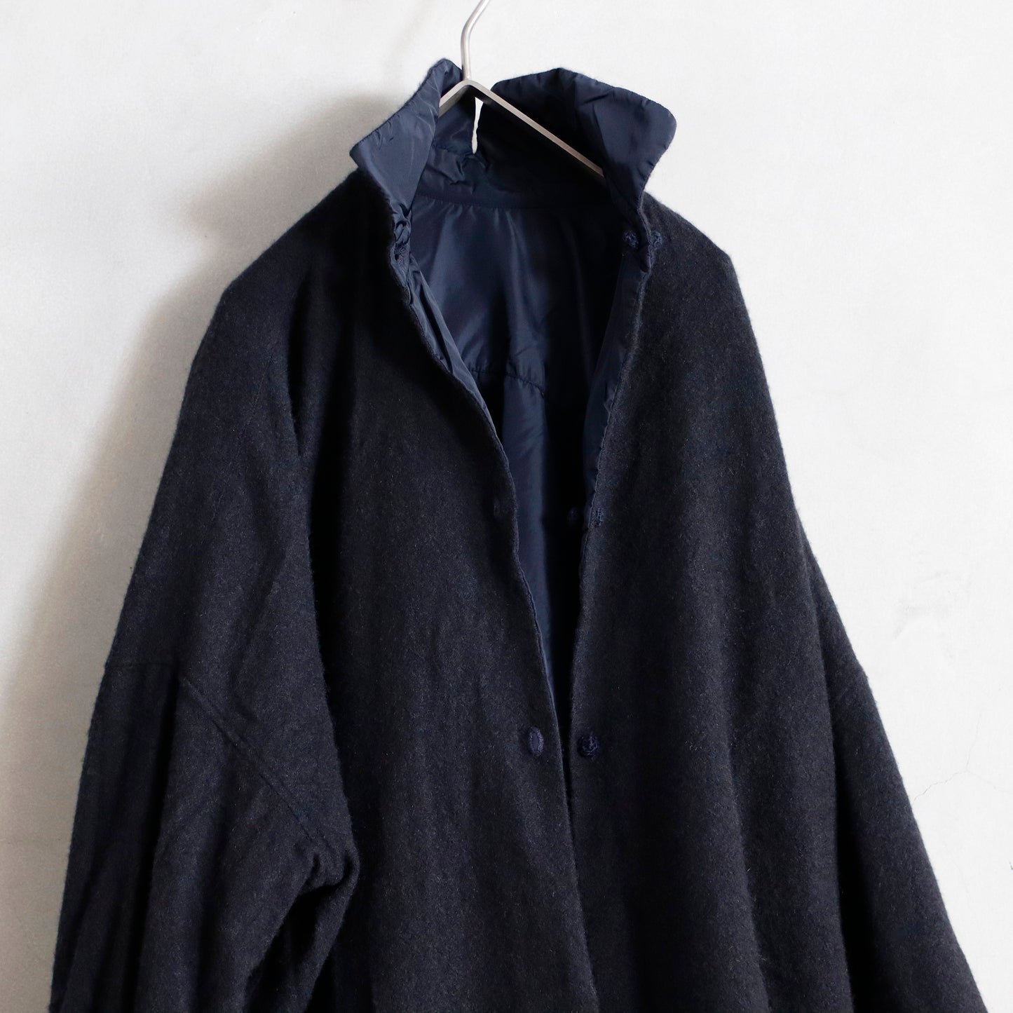 reversible shirt jacket larghissima corta double lavata - blue / dark gray