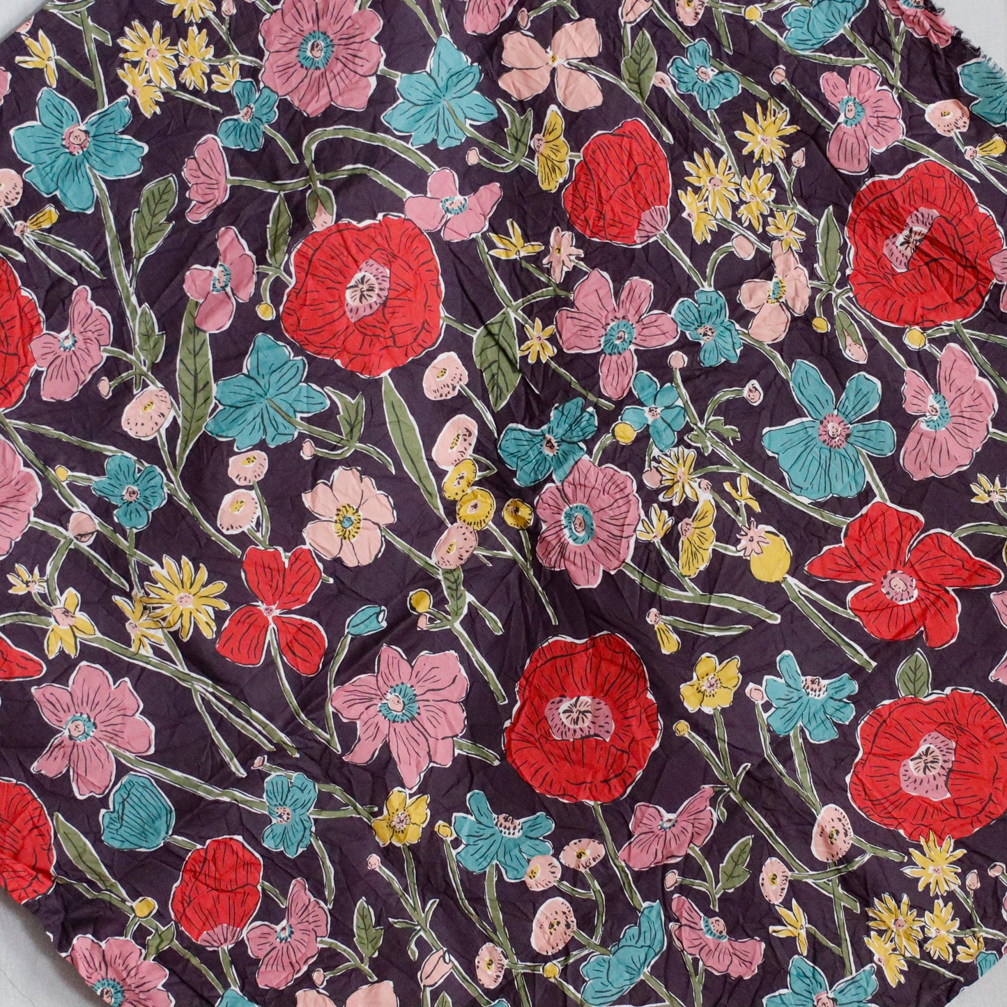 handkerchief medio lavato - red flower