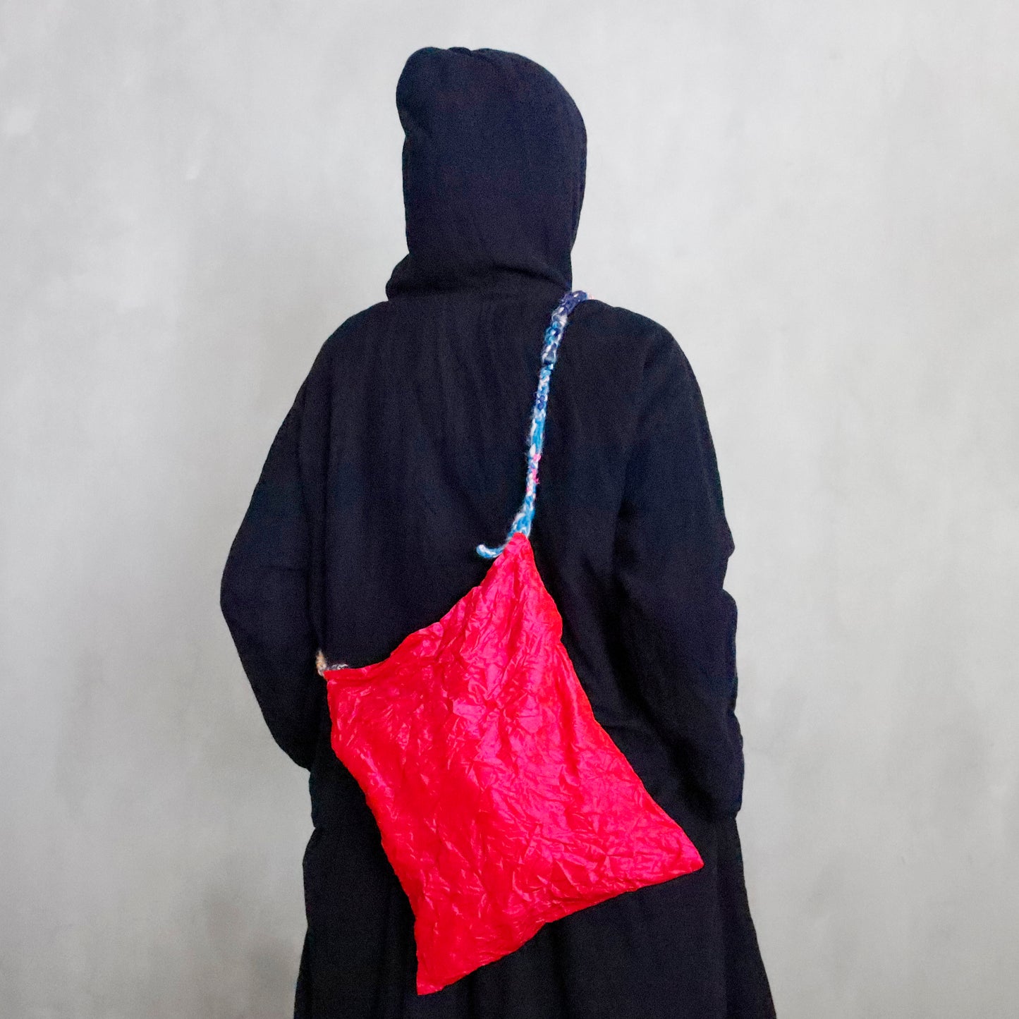 daniela gregis | silk taffeta bag pepperoncino media lavata - fuchsia red