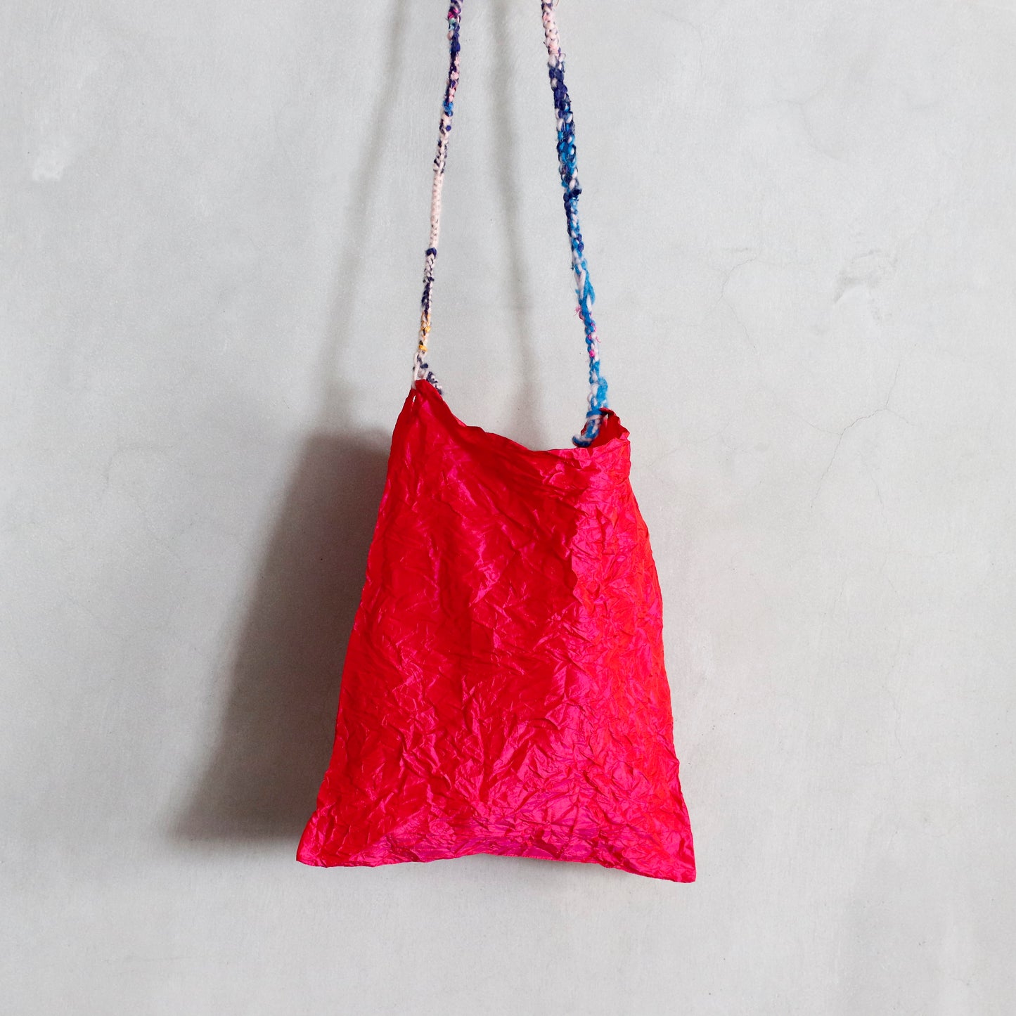 daniela gregis | silk taffeta bag pepperoncino media lavata - fuchsia red