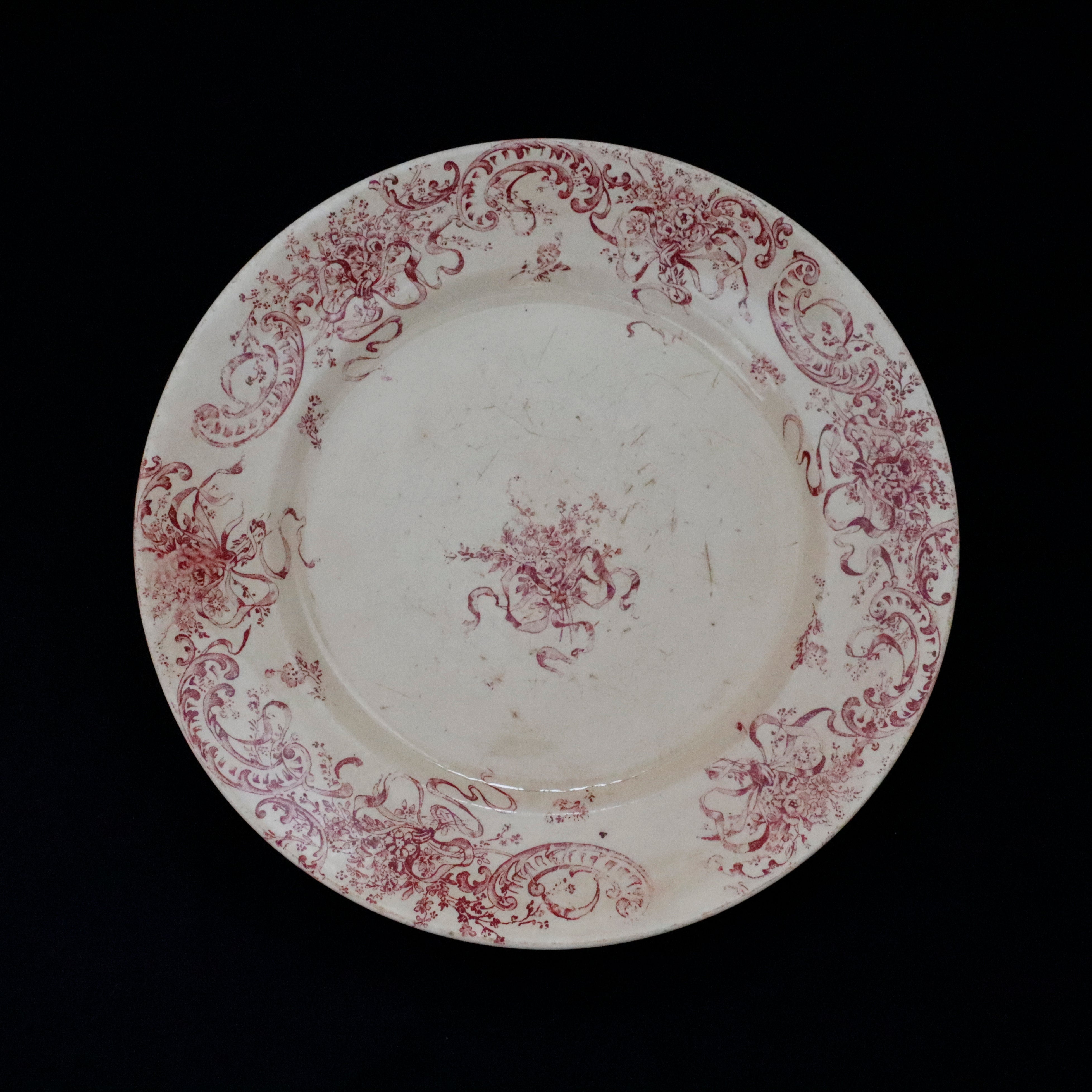 S2 さま　Creil et Montereau 　皿（刻印あり）×2 S2 さま Creil et Montereau 皿（刻印あり）×2