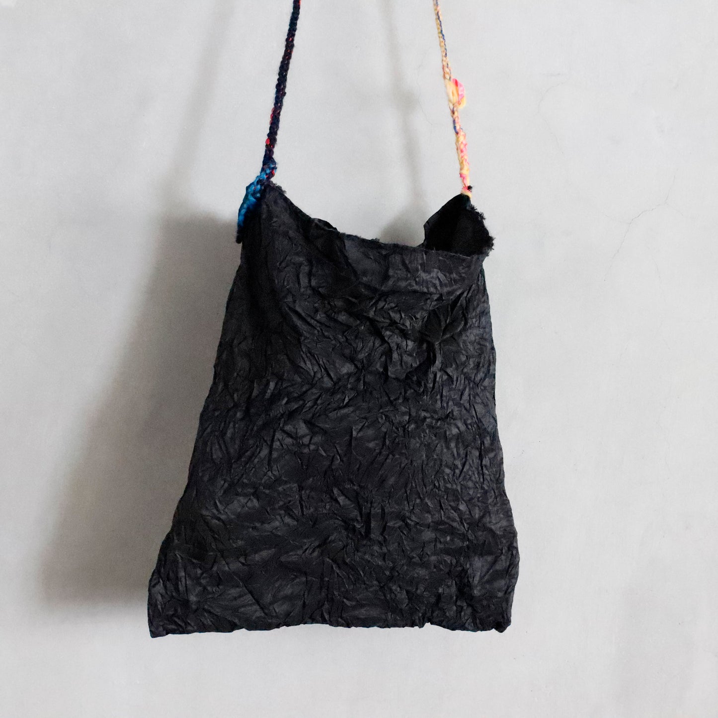 daniela gregis | silk taffeta bag pepperoncino media lavata - black
