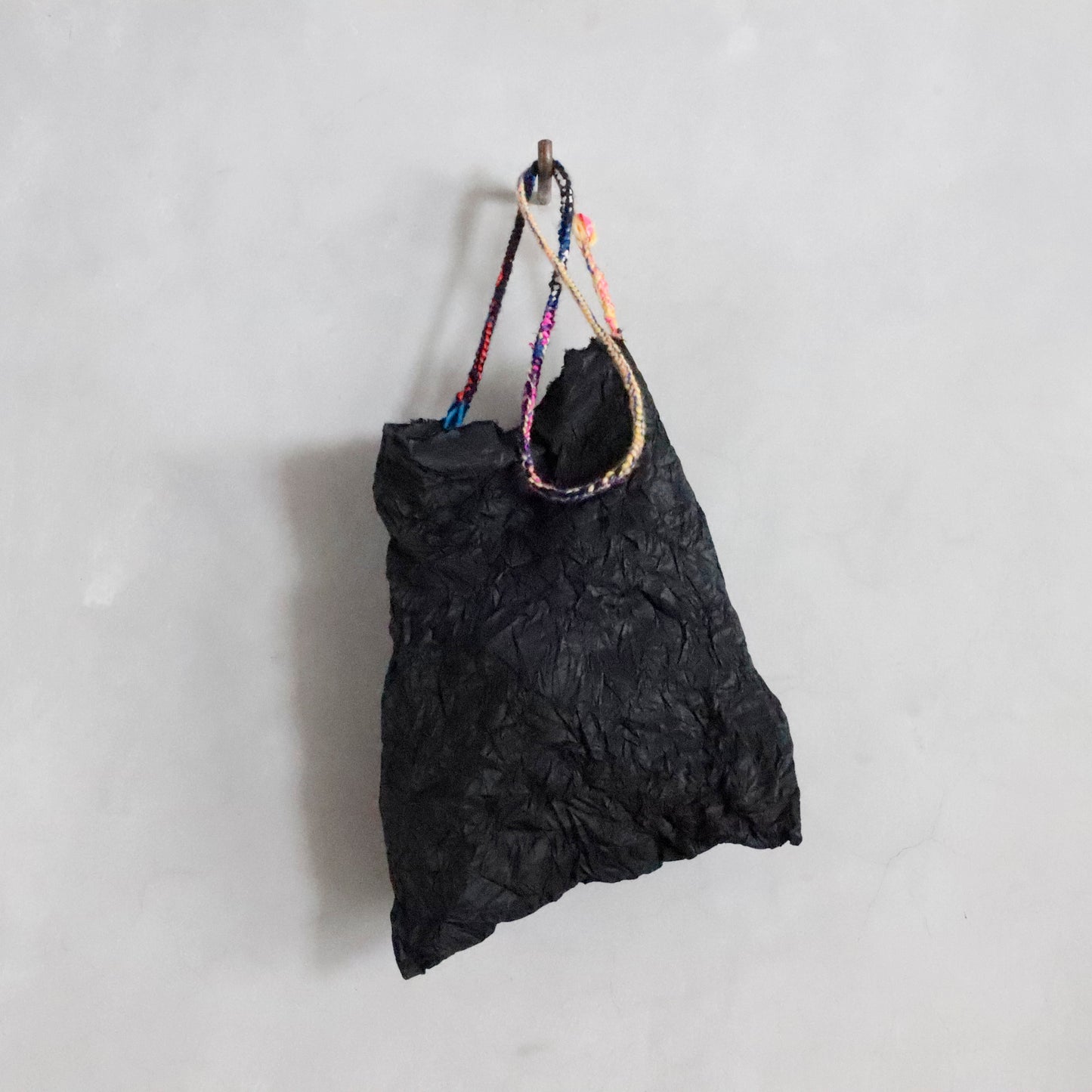daniela gregis | silk taffeta bag pepperoncino media lavata - black