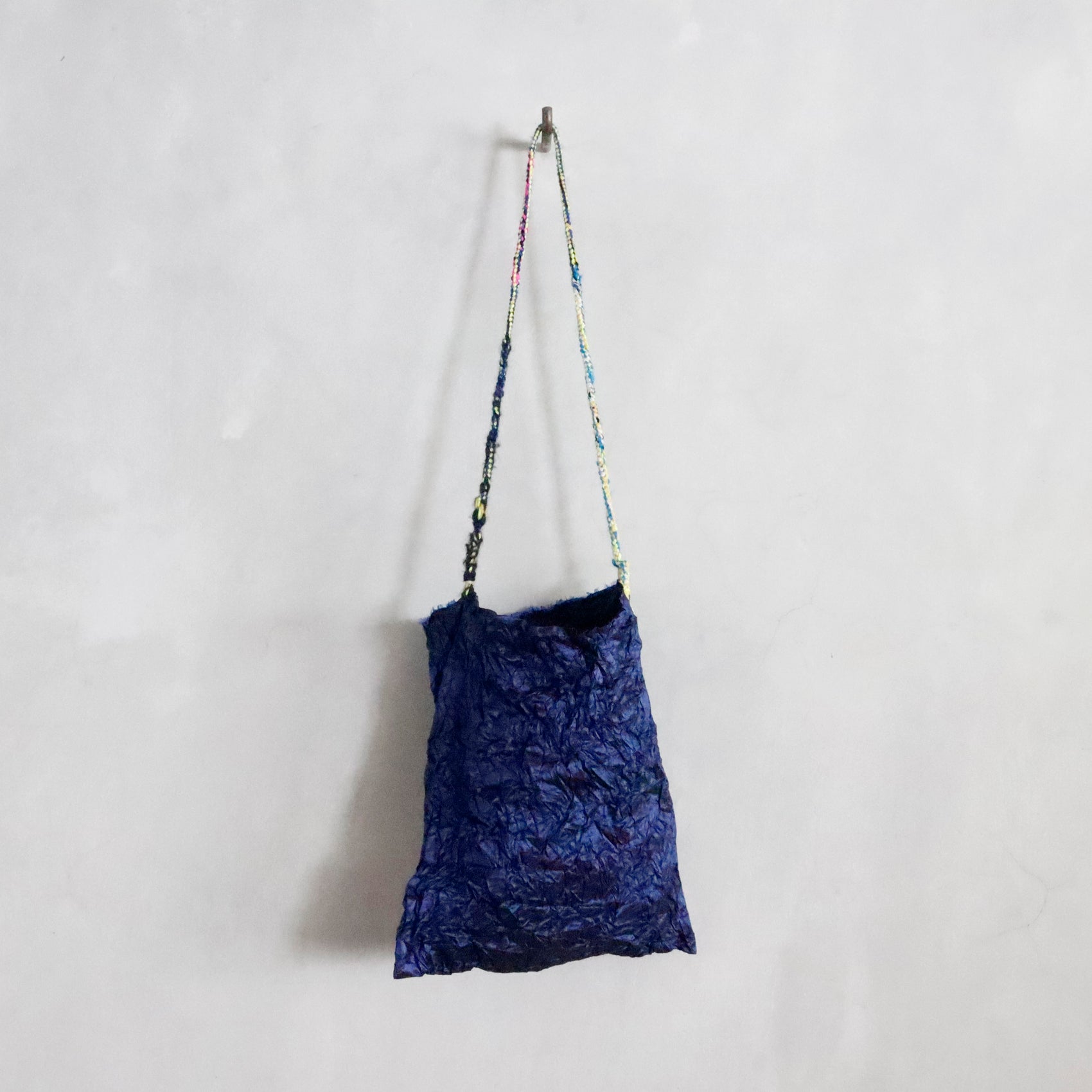 daniela gregis | silk taffeta bag pepperoncino media lavata - china blue