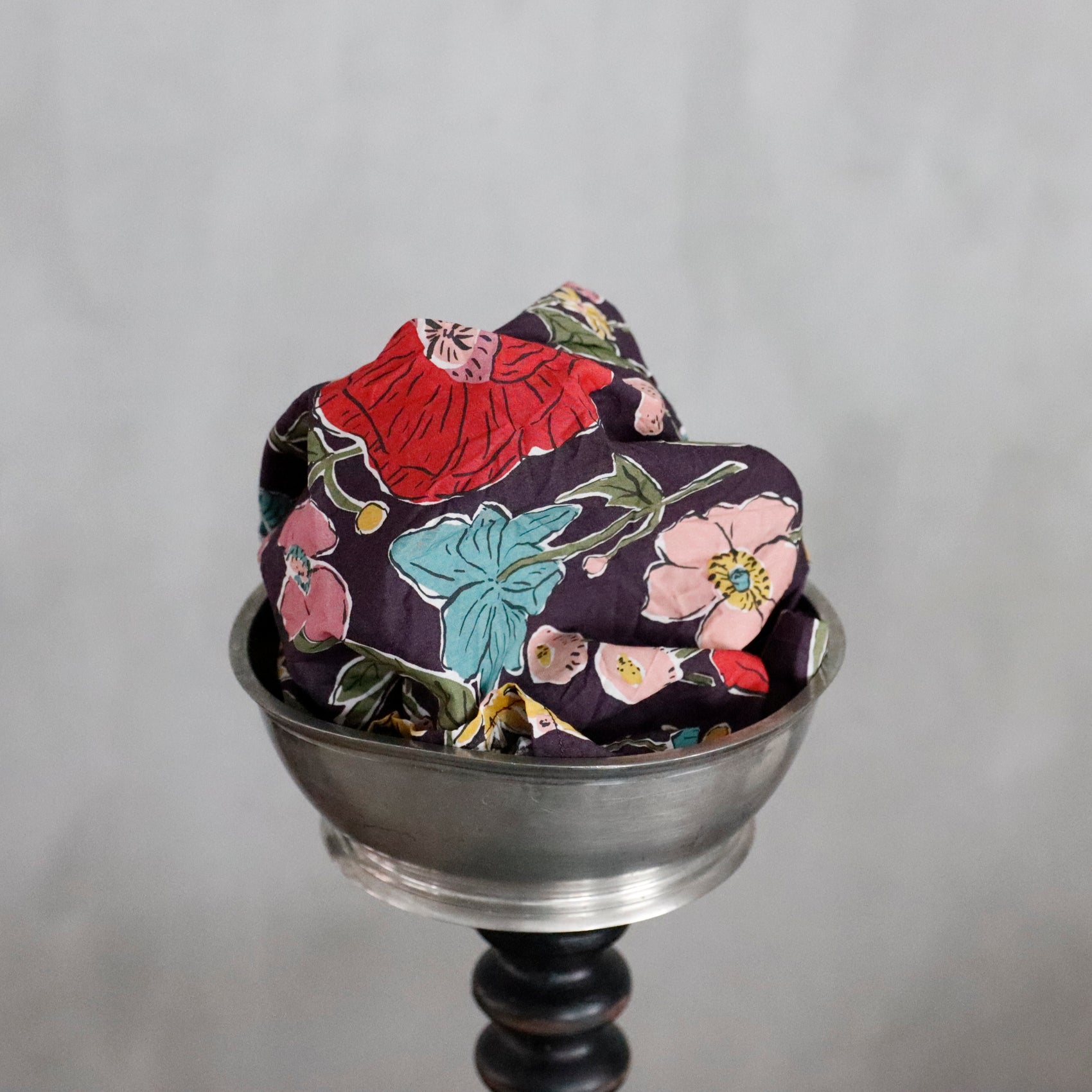 handkerchief medio lavato ― red flower