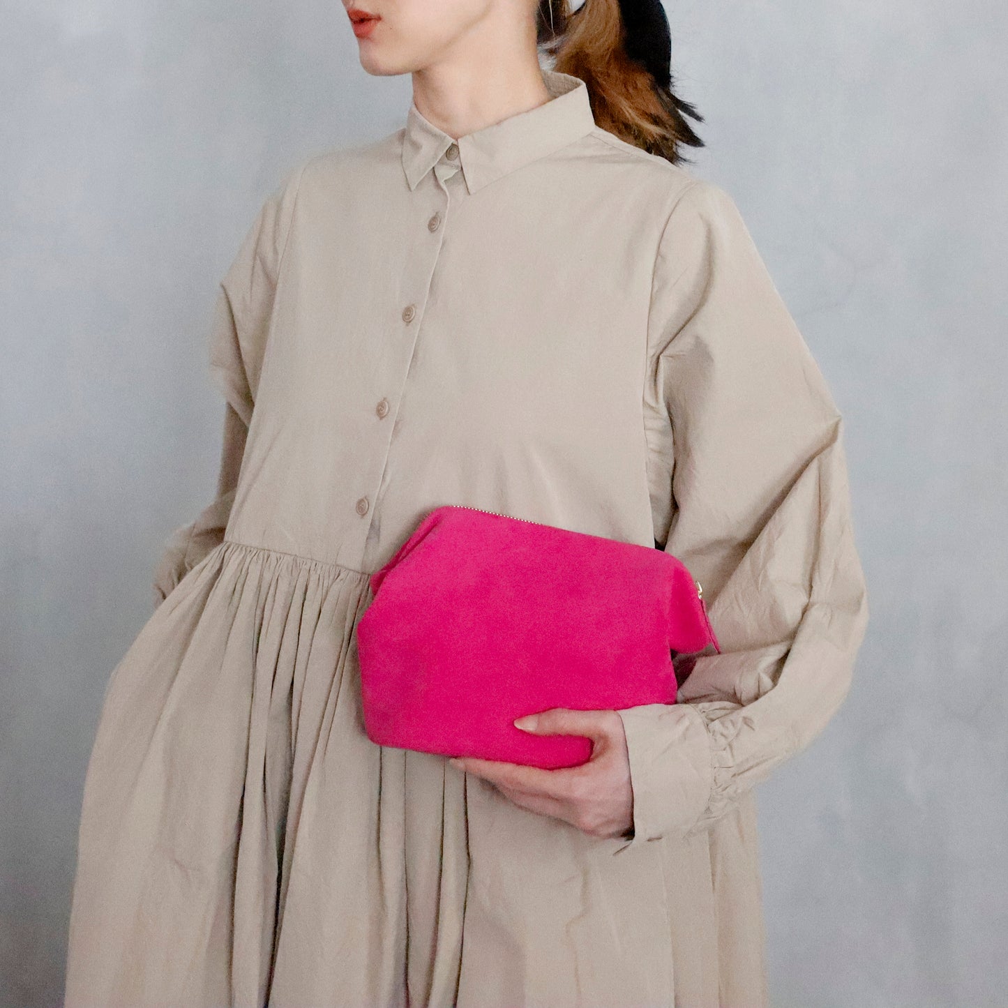 STYLE CRAFT | Pink Goat Nubuck Pouch "FP-02"